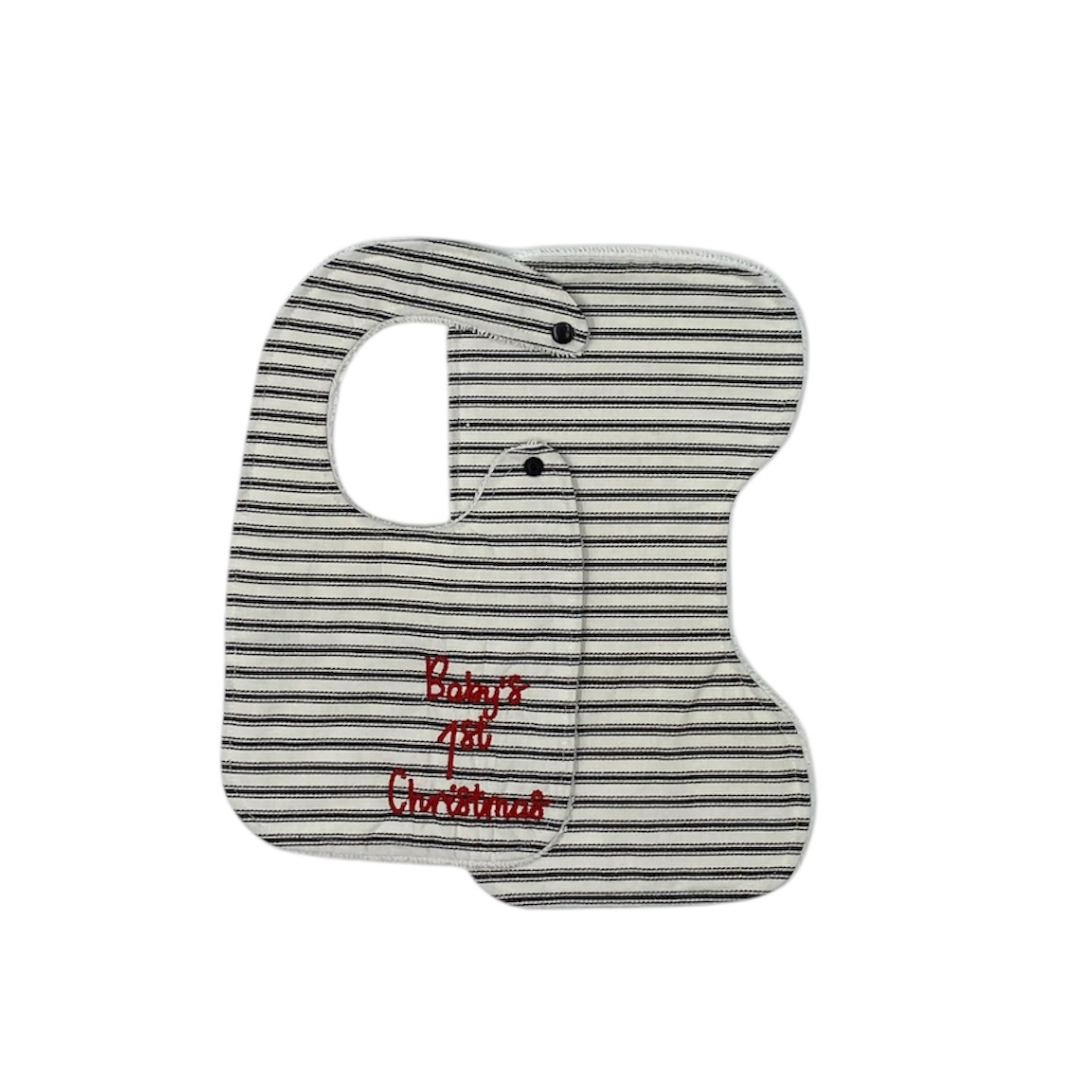 Babies 1st Christmas Bib and Burp Cloth