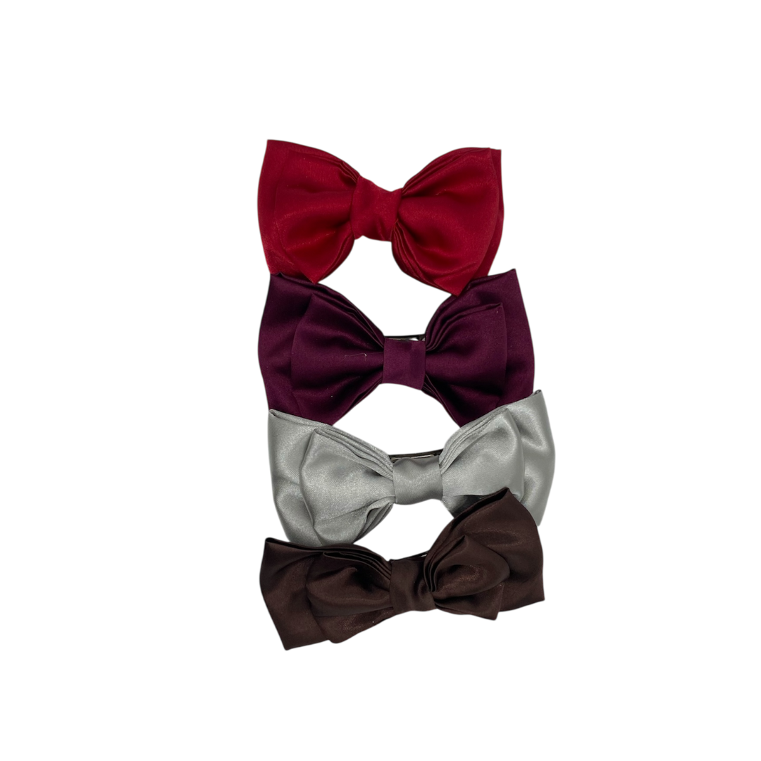 Luxe Satin Bow Hair Clips
