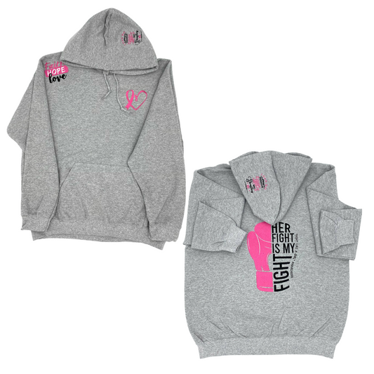 Her Fight Boxing Gloves Breast Cancer Awareness Hoodie